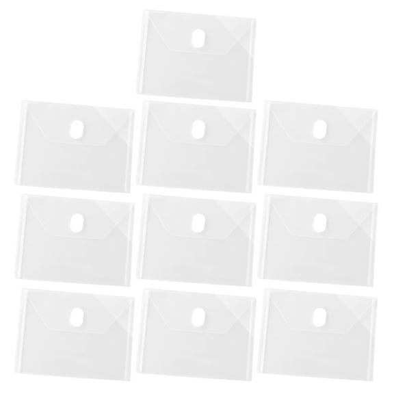 WHAMVOX 10 Pcs Transparent Plastic Envelope Folders with Closure for Document Storage and Organization Clear File Bags for Receipts and Papers