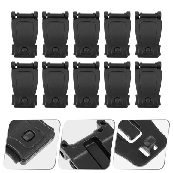 ROMANSENTIAL Backpack Connector Lightweight Compact Design Black Plastic Steel 10Pcs