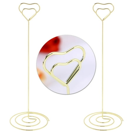 WHAMVOX 10 Pcs Wedding Signs Metal Business Card Holder Memo
