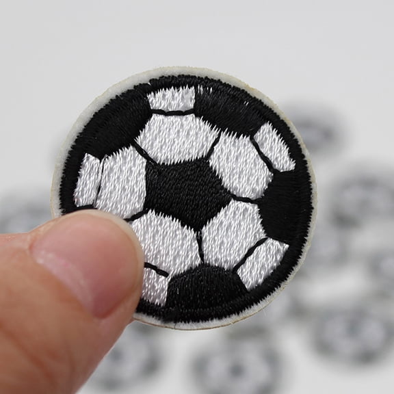 WHAMVOX 10-Piece Soccer Embroidered Patches, Iron- Fabric Appliques for Clothing