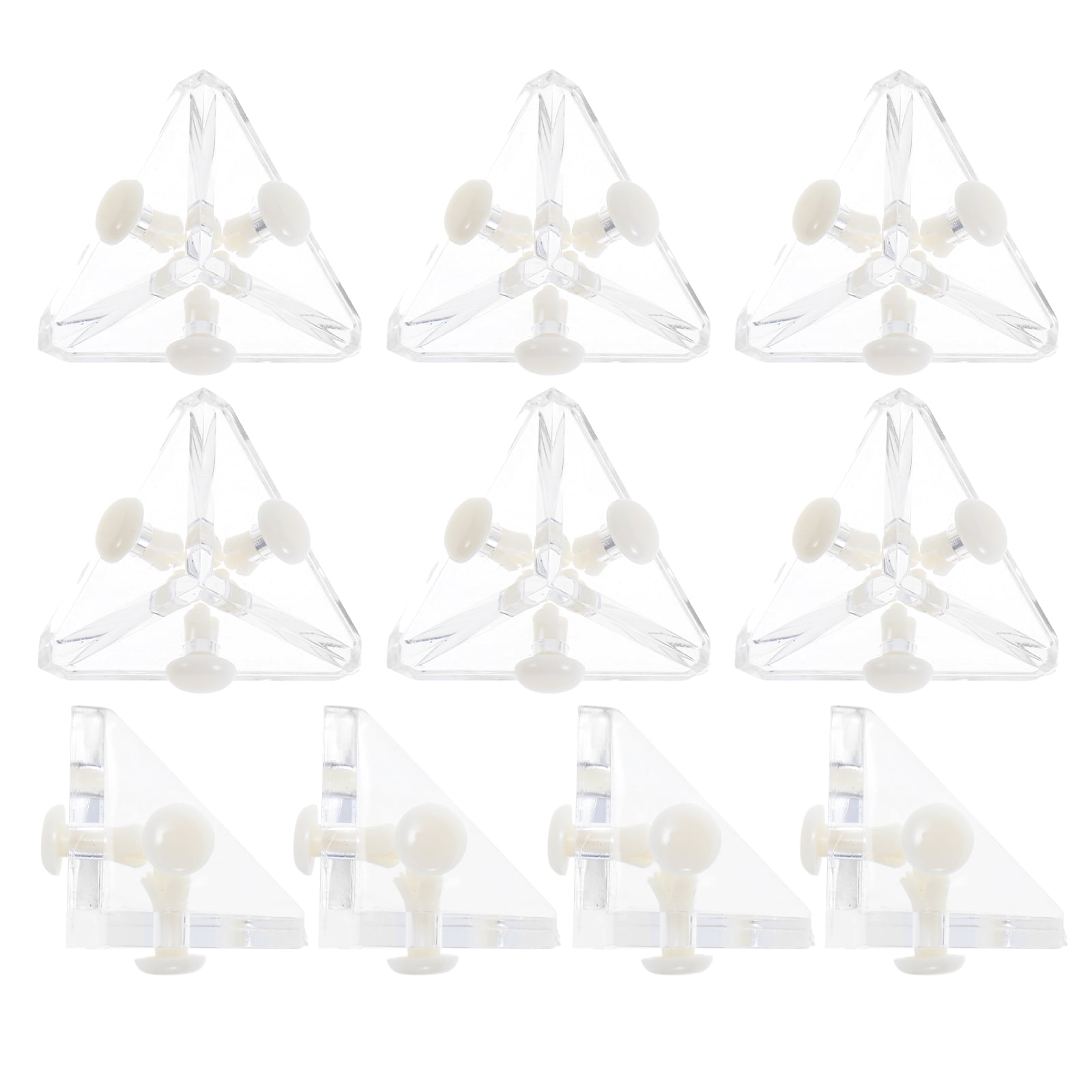 SKISUNO Angle Code Bracket Fasteners Acrylic Clip Transparent 10 Sets Right Angle