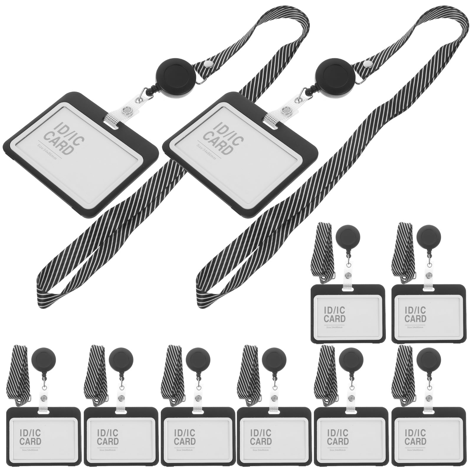 WHAMVOX  10 Sets Anti-scratch Cards Covers Transparent Clear Badge Holders Retractable Black