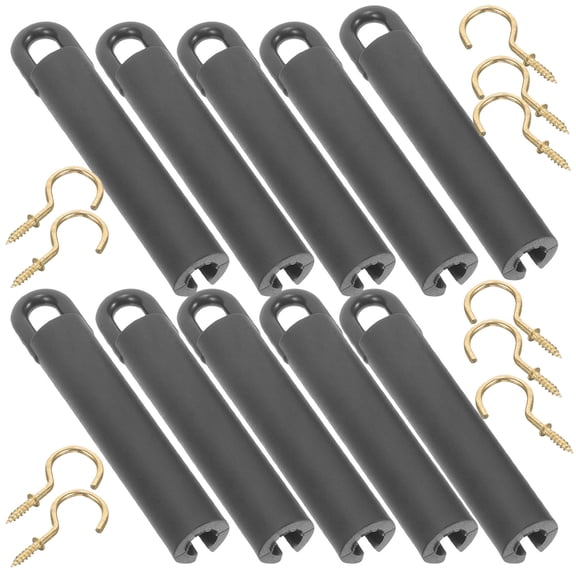 WHAMVOX 10 Sets Black Pool Table Billiard Cue Lifters Hanging Billiard Cue Accessories 11x2x2 cm