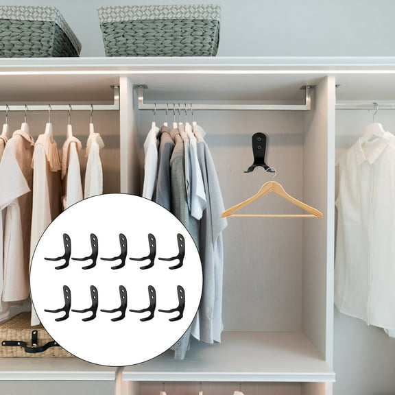 DECORNIJIA Wall Coat Hook Wall Hook Black 10 Sets For Garage