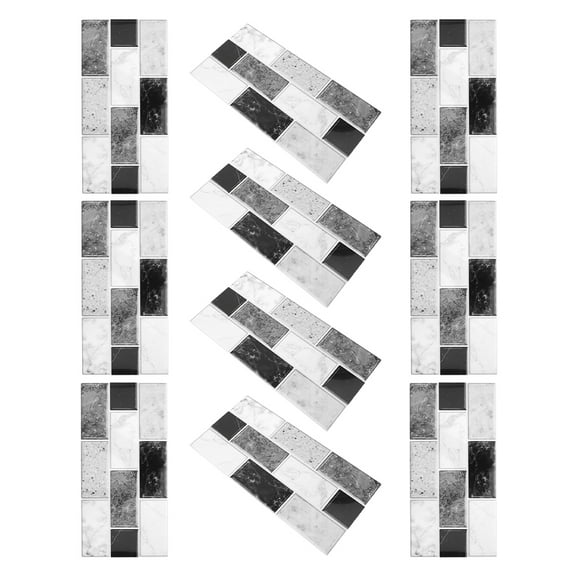 WHAMVOX 10 Sheet Peel and Stick Backsplash Wall Tiles Stick on Backsplash Waterproof Self Adhesive Tiles Wallpaper for Kitchen and Bathroom