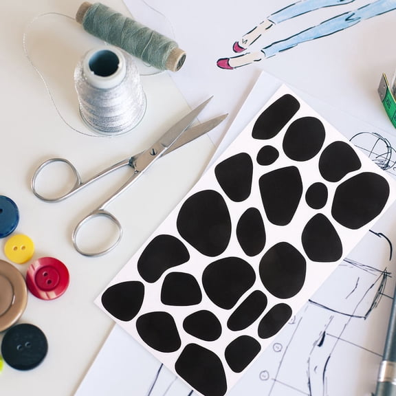 ROMANSENTIAL Self Adhesive Felt Circles Black Felt Dots 10 Sheets