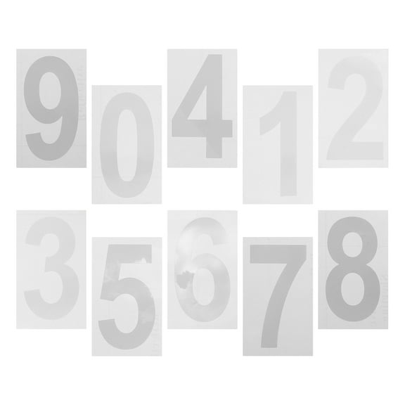 WHAMVOX 10 Sheets Reflective Number Stickers Size Large Dustbin for Adults Silver