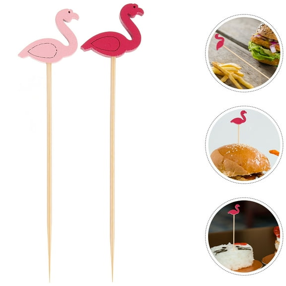 WHAMVOX 100 Assorted Bamboo Cocktail Picks Decorative Toothpicks for Appetizers Perfect for Parties and Events