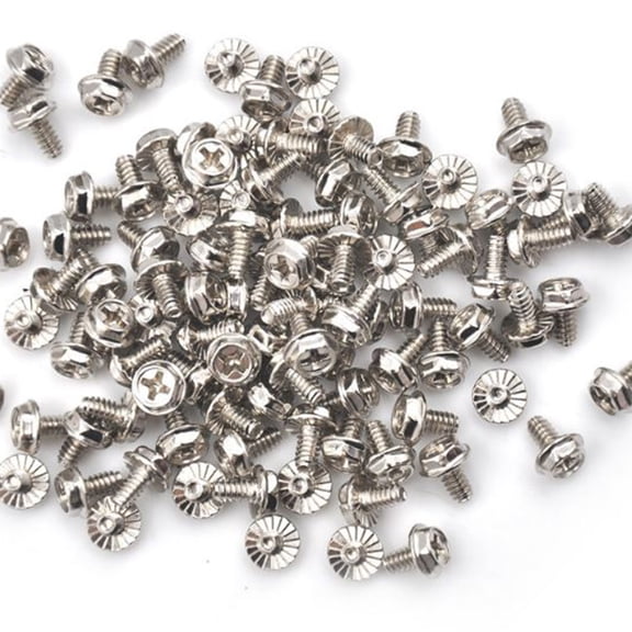 WHAMVOX  100 PCS Computer Case Screws Round Head Replacement for Power Supply Silver
