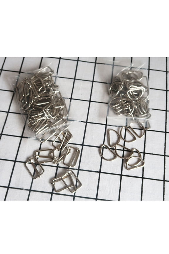 D Ring Buckle Metal Sewing Fasteners Silver for Craft Use 100Pcs