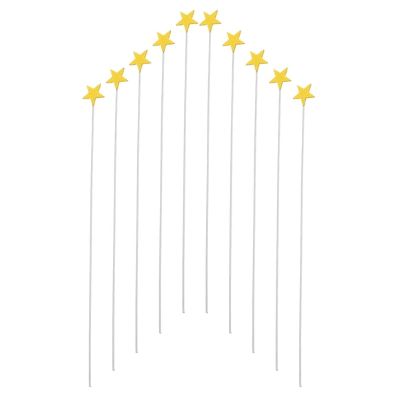 WHAMVOX  100 Pcs Bridal Cupcake Toppers Bamboo Toothpicks for Appetizers Bride Yellow