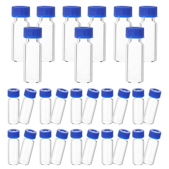 WHAMVOX 100 Pcs Clear Glass Bottle Small Vials Bottles with Lids Travel