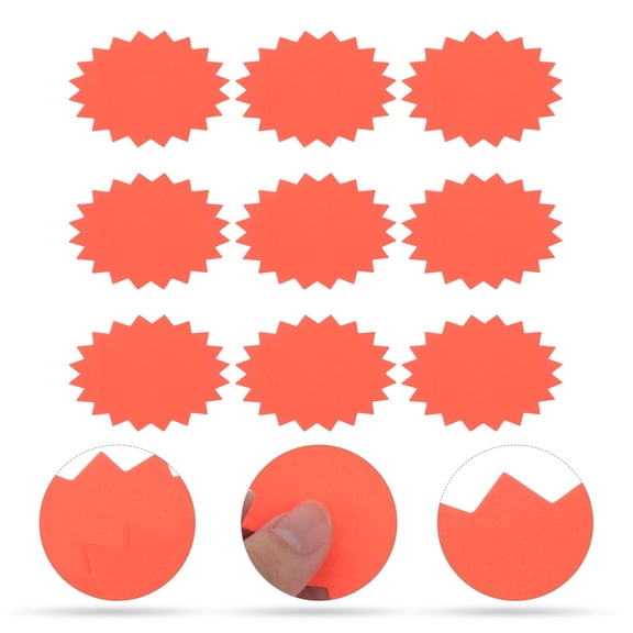 WHAMVOX 100 Pcs Explosion Price Tags Commodity Labels Neon Sticker Orange