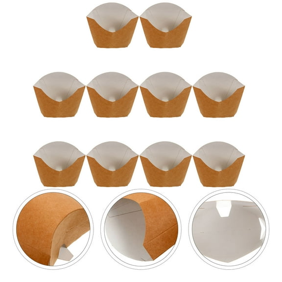 WHAMVOX 100 Pcs French Fry Container Practical Packaging Box Food