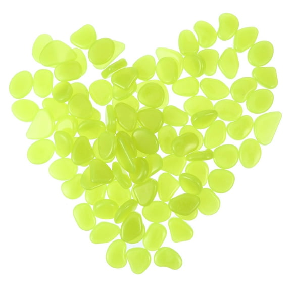 WHAMVOX 100 Pcs Luminous Stone Fluorescent Landscape Rocks Fish Tank Yellow