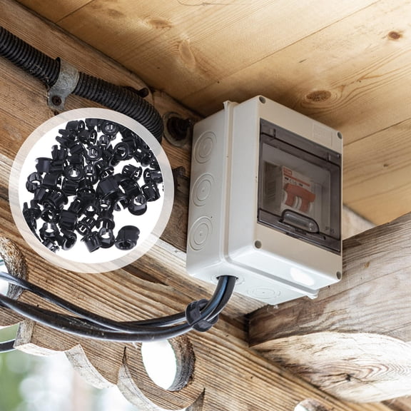 WHAMVOX 100 Pcs Nylon Protective Grommet Cable Hose Snap Bushing Black