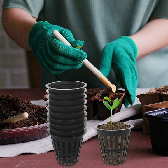 WHAMVOX 100 Pcs Planting Basket Pot Planter Pots for Indoor Plants Black