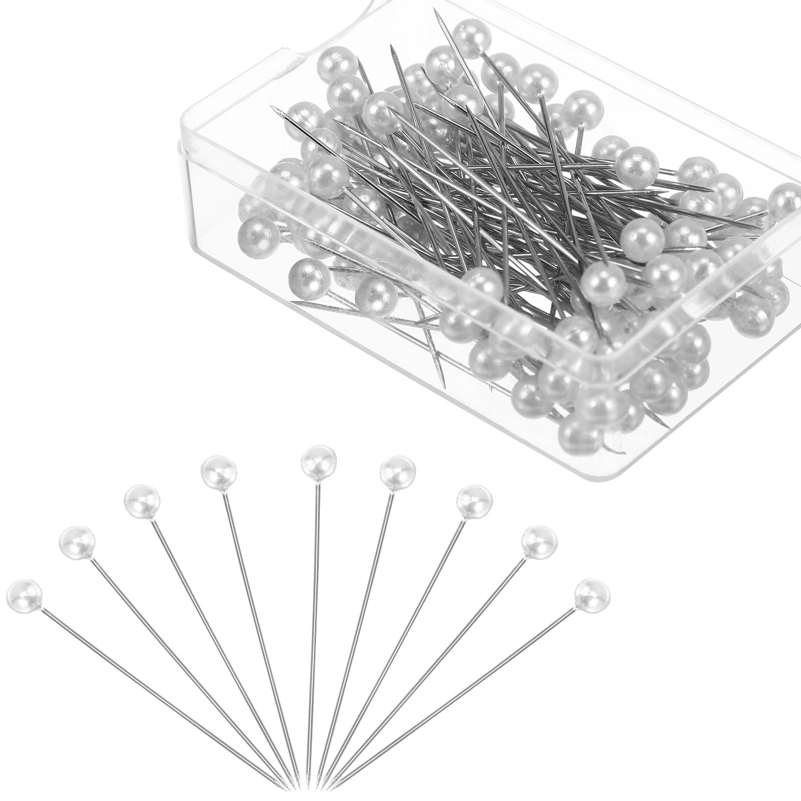 WHAMVOX 100 Pcs Straight Pearl Pin Corsage Making Bride Miss 3.60X0 ...