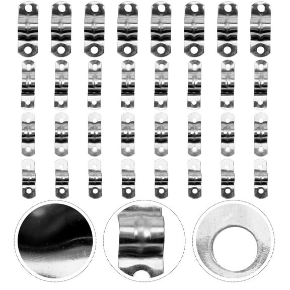 WHAMVOX 100 Pcs U-Tube Clamp Gas Pipe Straps Garden Clamps Clip Silver