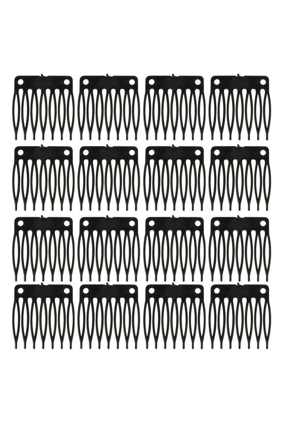 100 Pcs Wig Caps Clips Plastic Fixing Accessories Comb for Wigs Thick Miss Black
