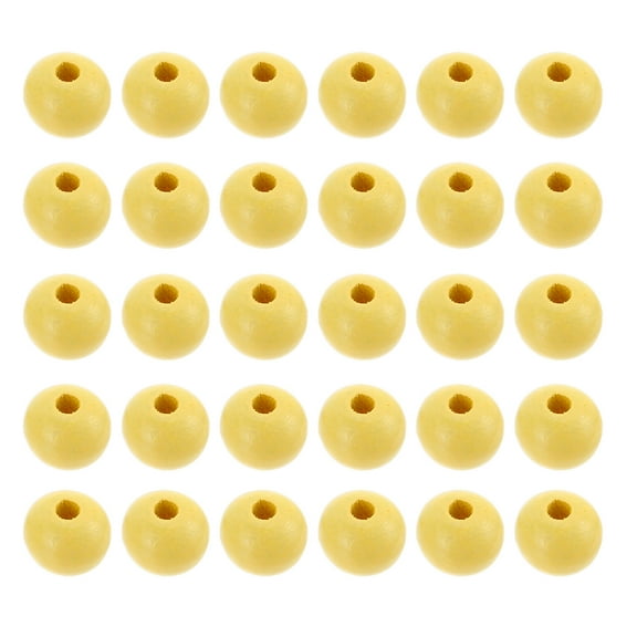 YSNOOWE Beads For Crafting Yellow Wood For DIY Accessories 100Pcs 0.55X0.55X0.55In