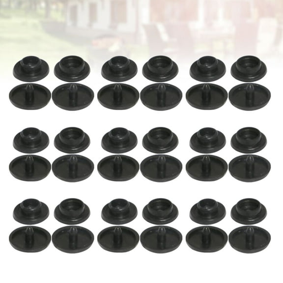FESTFENDS Fasteners For Clothing Sew On Snap Buttons Plastic 100 Sets Black 0.5x0.5x0.2in