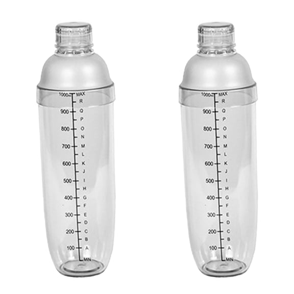 WHAMVOX  1000 Ml Bartender Check Pot Cocktail Shakers Cups Toddler Stainless Steel White 8.5x29cm