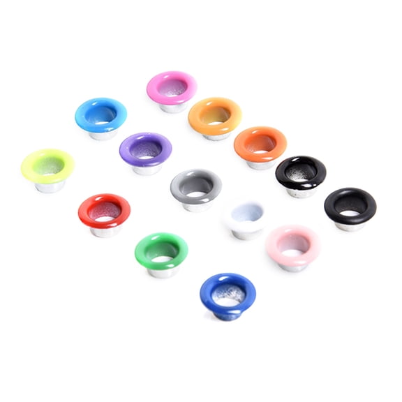 FESTFENDS Assorted Color Eyelet Rivets Set 100 Pieces 0.4 x 0.4 x 0.2 Inch for Crafts and Projects