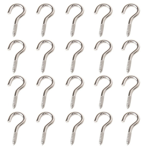 WHAMVOX 100Pcs Screw Hooks for Hanging Lights Nickel Plating