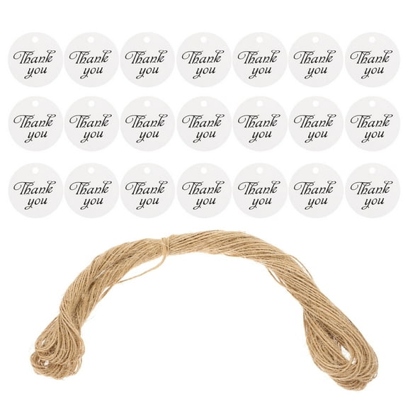 WHAMVOX 100Pcs Thank You Tags Decorative Gift Tags Round Gift Tags Party Gift Party Tags