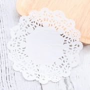 WHAMVOX 100pcs Disposable Oil-absorbing White Lace Paper Doilies Cake Box Liner Packaging Paper Pad 5.5"