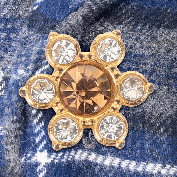 ROMANSENTIAL 100Pcs DIY Multicolor Rhinestone Flower Buttons for Sewing Clothes Crafting and Dress Decoration