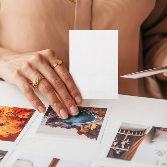 WHAMVOX White Bright Film Self Adhesive Laminating Sheets PVC Protective for Photos Documents 100pcs