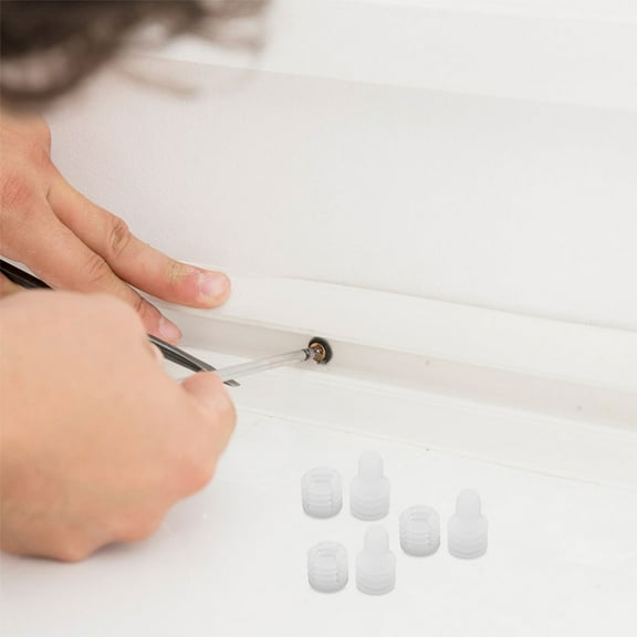 WHAMVOX 100pcs Plastic Hinge Dowel Inserts Plastic Dowels Hardware Hinge Dowel Insert Plastic Nut Connector For Furniture Connections