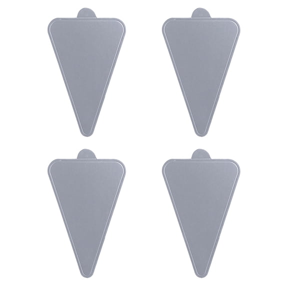 ROMANSENTIAL 100Pcs Silver Triangle Mousse Cake Boards Cardboard Serving Base for Cupcakes Weddings