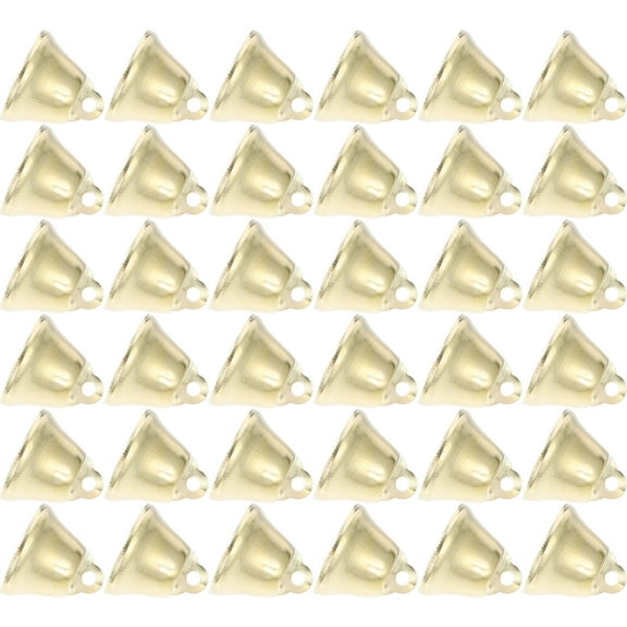 WHAMVOX 100pcs Small Mini Jingle Bells Pet Hanging Metal Bell Wedding Christmas Decoration Accessories Bells for Crafts(Golden/26mm)