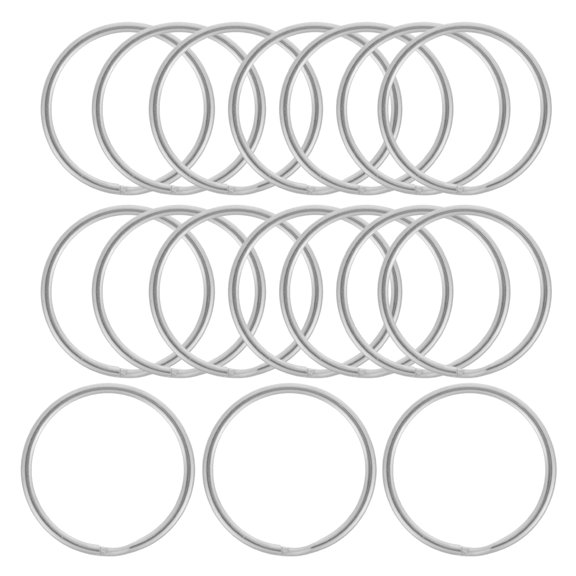 YSNOOWE 100Pcs Round Plated Silver Key Rings for Keychains Preventing Keys from Slipping