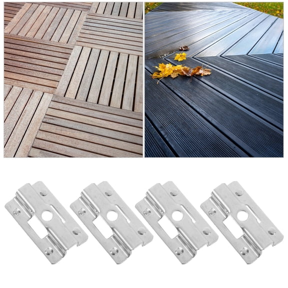WHAMVOX 100pcs U Shaped Heavy Duty Bracket for Wood Plastic Flooring 7mm Gap Stainless Steel Connector for Secure and Stable Installation