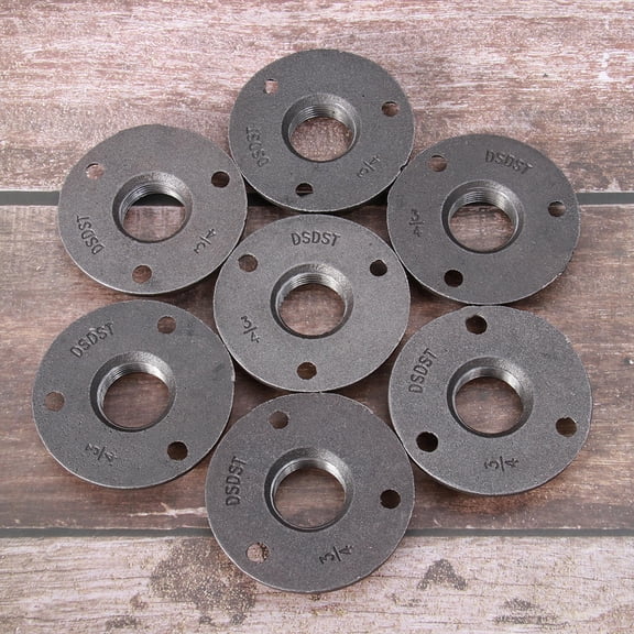 WHAMVOX 10Pcs 25mm Malleable Threaded Floor Flange Iron Fittings Wall Mounted Flange (3/4 3Holes)