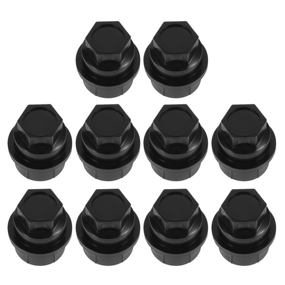 WHAMVOX 10Pcs Black Plastic Wheel Nut Caps for Car Wheels 3.8x3.8x3.1in