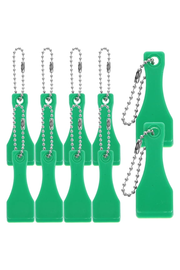 10Pcs Compact Green Scraper Tool Keychain for Ticket Scratching and Sticker Removal by Adults