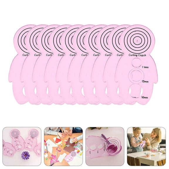 WHAMVOX 10Pcs Diy Paper Quilling Tool Kit Curling Paper Rolling Holder with Curved Edges for Learners