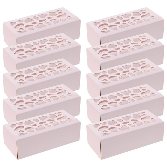 WHAMVOX Clear Window Design Macaron Packing Box Pink 10Pcs 5.1X2.4X1.6In