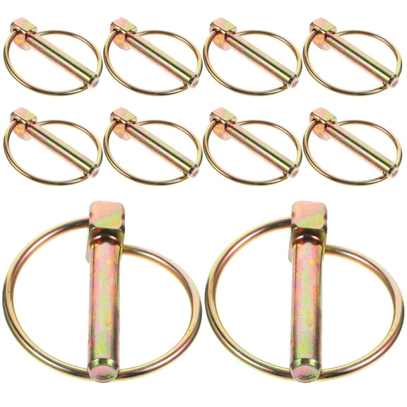 WHAMVOX 10Pcs Heavy Duty Pin with Rings Iron Pin Trailers Trucks Mowers Accessories