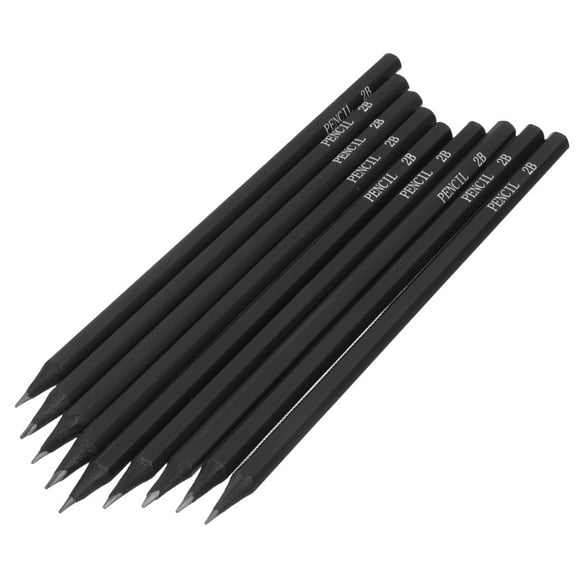 WHAMVOX 10Pcs Hexagonal Black Rod Pencils Black Sketching Pencils 2B Drawing Pen for Sketching and Painting Ideal for Artists and Beginners