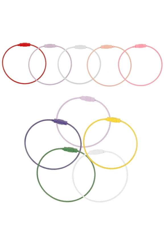 10Pcs Keychain Rings For General Users With Round Shape And Assorted Color