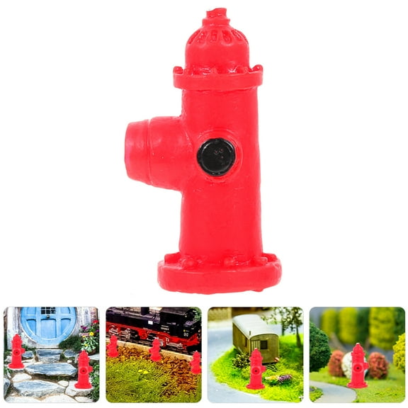 WHAMVOX 10Pcs Red Resin Fire Hydrant Model for Hobbyists and Collectors Decoration