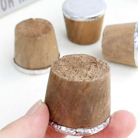 WHAMVOX 10Pcs Tapered Cork Plugs Cylindrical for General Users Brown Bamboo Bottle