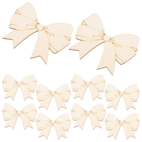 WHAMVOX 10Pcs Wood Bowknot Shaped Slices for Home Decor and Wedding Supplies