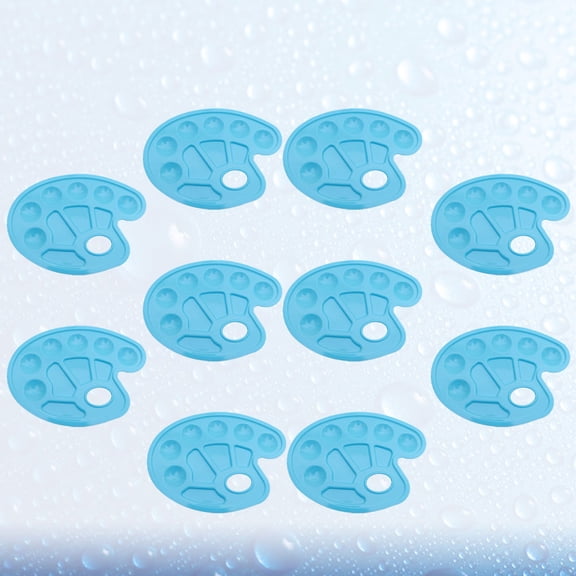 WHAMVOX 10pcs 10 Lattices Palettes Simple Watercolor Mixer Art Work Color Mixing Tray Blue